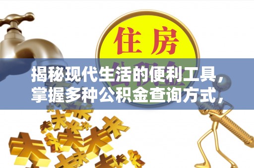 临潼揭秘现代生活的便利工具，掌握多种公积金查询方式，让财富管理更轻松