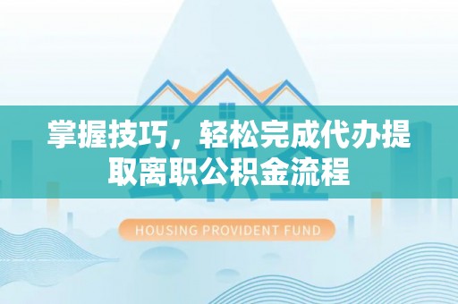 临潼掌握技巧，轻松完成代办提取离职公积金流程